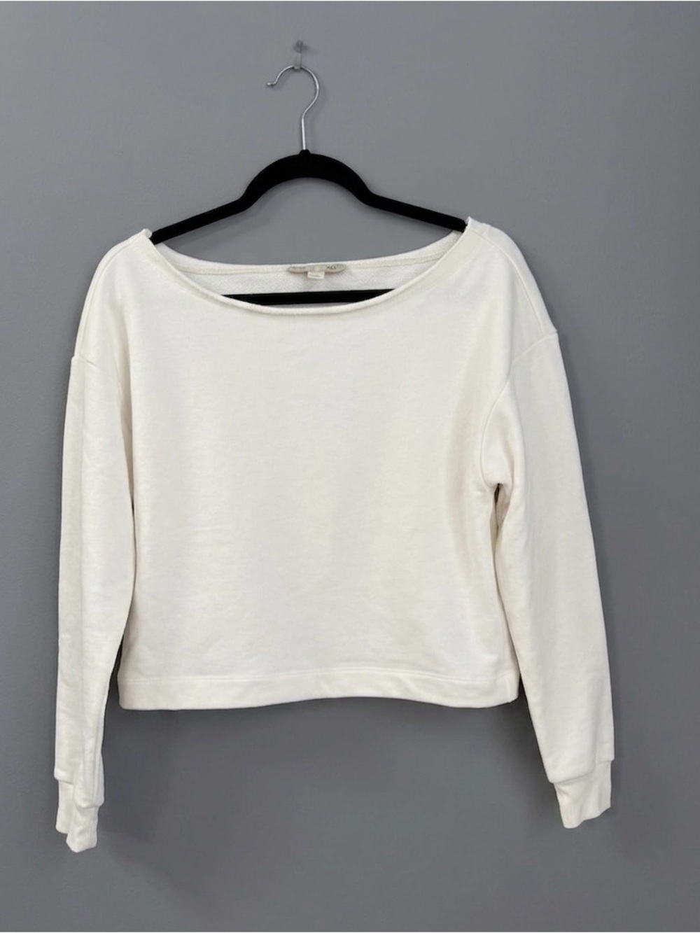 Culpos x INC Off the Shoulder White Cropped Sweatshirt